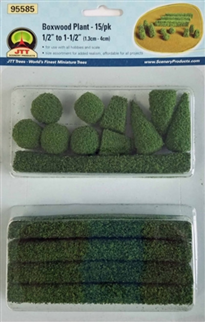 JTT Scenery Products ~ O scale ~ Boxwood Plants 15/PK ~ 0595585