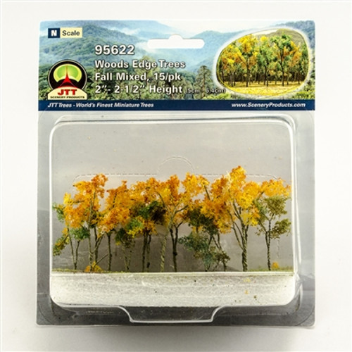 JTT Scenery Products ~ N Scale ~ Woods Edge Trees Fall Mixed, 2"- 2.5" ~ 0595622