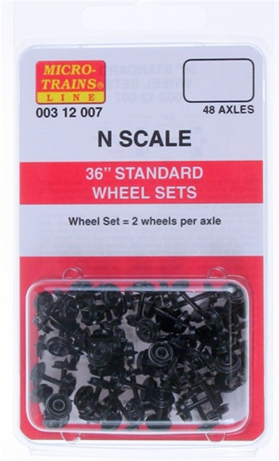 Micro Trains ~ N Scale~ (402) 36" Standard Black Wheel Sets (48 Axles) ~ 00312007