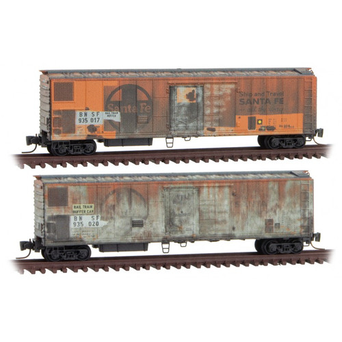 Micro Trains ~ Z Scale~ BNSF/ex-ATSF Weathered 2pk ~ 99405281