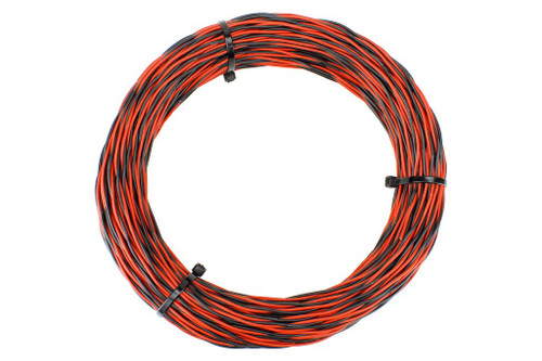 DCCconcepts ~ Twisted Bus Wire 50m of 1mm 26x 0.15 (17g) Twin Red/Black ~ DCW-TW50-1.0