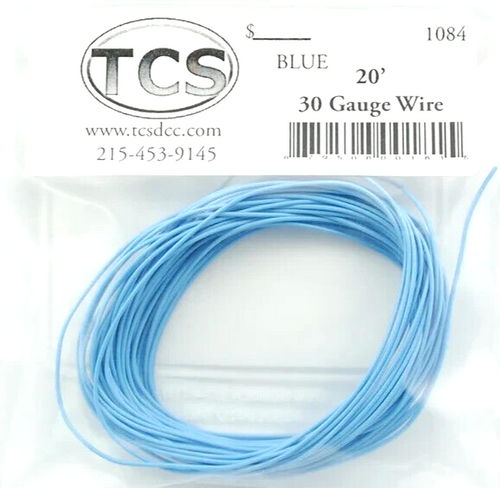 TCS ~ 30 AWG ~ DCC Decoder Wire ~ 20 Feet ~ Blue ~ 1084