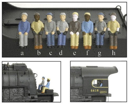 Broadway Limited ~ HO Scale ~ Engineer & Fireman Figure Sets (Press Fit or Glue for All BLI Engines) ~ Style C & H ~ package(2) ~ 1005