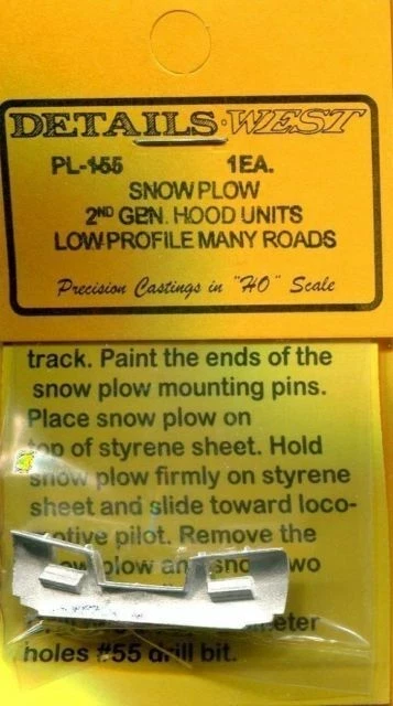 Details West ~ HO Scale ~ Snow Plow ~ Standard ~ 155