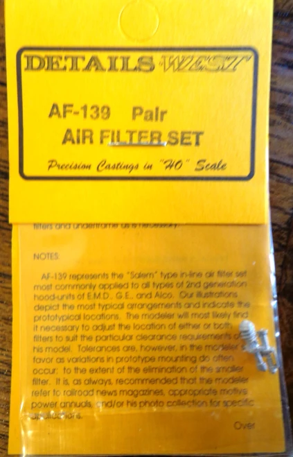 Details West ~ HO Scale ~ Air Filters, Early Type ~ 2nd Generation EMD & GE Units ~ 139