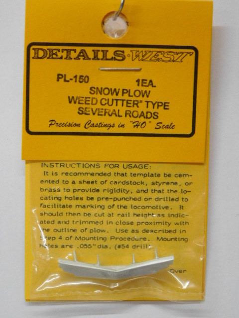 Details West ~ HO Scale ~ Snow Plows ~ Weed Cutter ~ 150
