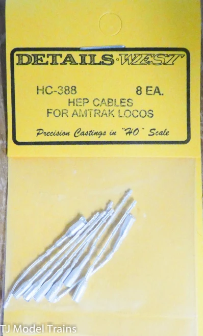 Details West ~ HO Scale ~ HEP Cables for Amtrak Locomotives ~ pkg(8) ~ 388