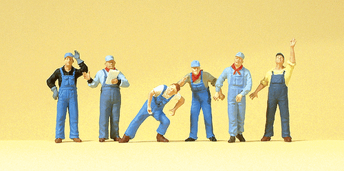 Preiser Kg ~ HO Scale ~ Working People ~ United States Railway Workers ~ 6-Pack ~ 10547
