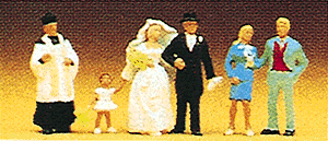 Preiser Kg ~ HO Scale ~ Wedding Participants ~ Catholic ~ 6-Pack ~ 10058