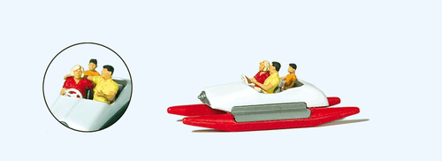 Preiser Kg ~ HO Scale ~ Pedal Boat w/ Family ~ Set #2 (white, red) ~ 10683