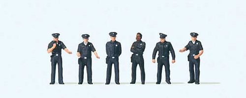 Preiser Kg ~ HO Scale ~ Working People ~ United States City Police ~ 6-Pack ~ 10799