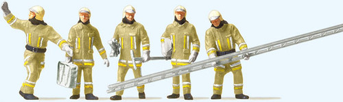 Preiser Kg ~ HO Scale ~ Modern Firemen Arriving at Scene ~ 10770