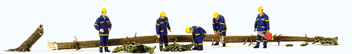Preiser Kg ~ HO Scale ~ Emergency THW Workers Clearing the Road ~ 5 Men in Uniforms ~ 10609
