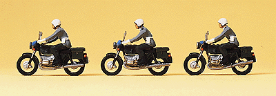 Preiser Kg ~ HO Scale ~ Military Figures ~ Military Police on Motorcycles ~ 3-Pack ~ 16833