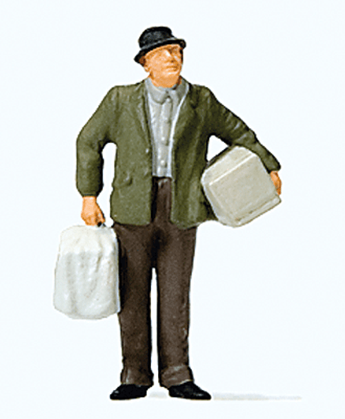 Preiser Kg ~ HO Scale ~ Man Walking w/Bird Cage ~ 590-28160