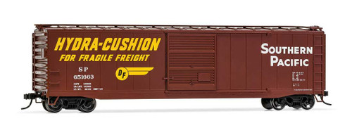 Rivarossi ~ HO Scale ~ 50' Sliding-Door Boxcar with Roofwalk ~ Ready to Run ~ Southern Pacific #651448 (Boxcar Red, yellow, white, Hydra Cushion Markings) ~ 635-HR6585A