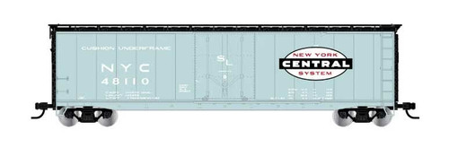 Rivarossi ~ HO Scale ~ 50' Plug-Door Boxcar w/Roofwalk ~ Ready to Run ~ New York Central #48089 (Jade Green, black, Large Cigar Band Logo) ~ 635-HR6635B