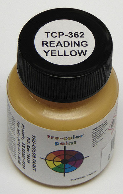 Tru-Color Paint ~ All Scale ~ Railroad Color Acrylic Paints ~ 1oz 29.6mL ~ Reading Yellow ~ 709-362