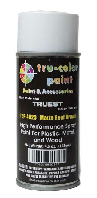 Tru-Color Paint ~ All Scale ~ Aerosol Spray Paint 4.5oz 135ml Can ~ Matte Roof Brown ~ 709-4023