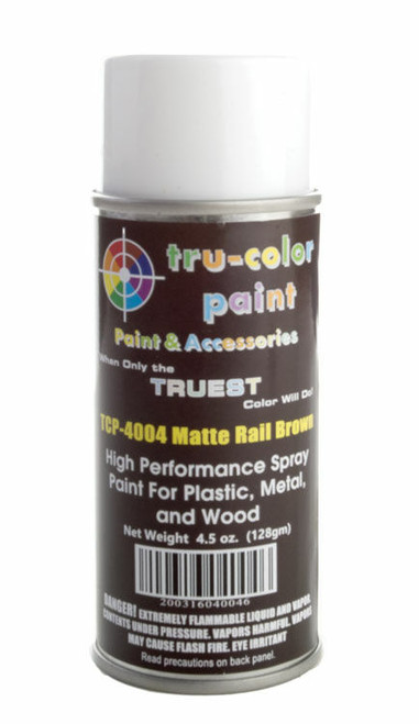 Tru-Color Paint ~ All Scale ~ Aerosol Spray Paint 4.5oz 135ml Can ~ Matte Rail Brown ~ 709-4004