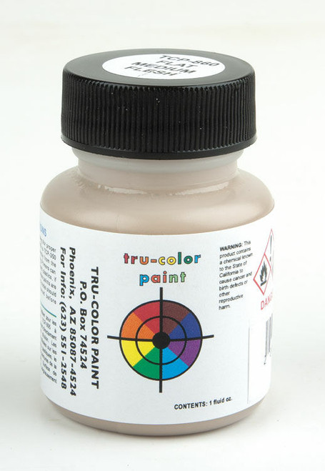 Tru-Color Paint ~ All Scale ~ Flat Brushable Color Acrylic Paints ~ 1oz 29.6mL ~ Medium Flesh ~ 709-860