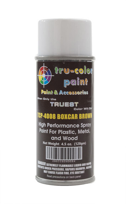 Tru-Color Paint ~ All Scale ~ Aerosol Spray Paint 4.5oz 135ml Can ~ Gloss Boxcar Brown ~ 709-4008