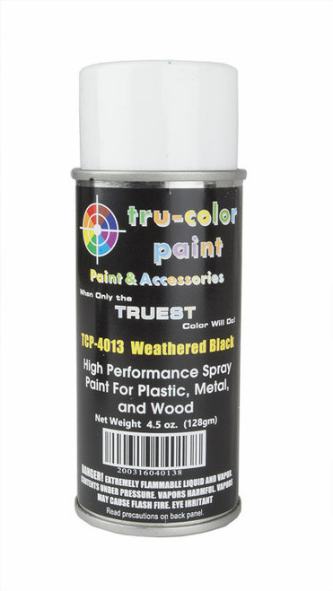 Tru-Color Paint ~ All Scale ~ Aerosol Spray Paint 4.5oz 135ml Can ~ Weathered Black ~ 709-4013