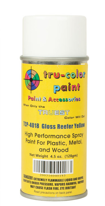 Tru-Color Paint ~ All Scale ~ Aerosol Spray Paint 4.5oz 135ml Can ~ Gloss Reefer Yellow ~ 709-4018