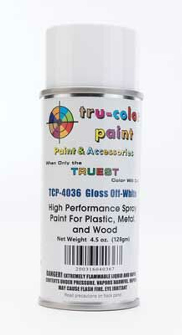 Tru-Color Paint ~ All Scale ~ Aerosol Spray Paint 4.5oz 135ml Can ~ Gloss Off-White ~ 709-4036