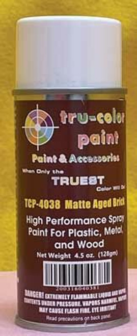 Tru-Color Paint ~ All Scale ~ Aerosol Spray Paint 4.5oz 135ml Can ~ Matte Aged Brick ~ 709-4038