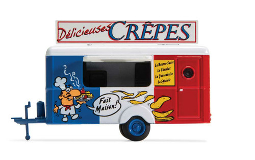 William Tell International Inc ~ HO Scale ~ Concession Trailer ~ Assembled ~ Crepes (blue, white, red; French Lettering) ~ 780-HC5000