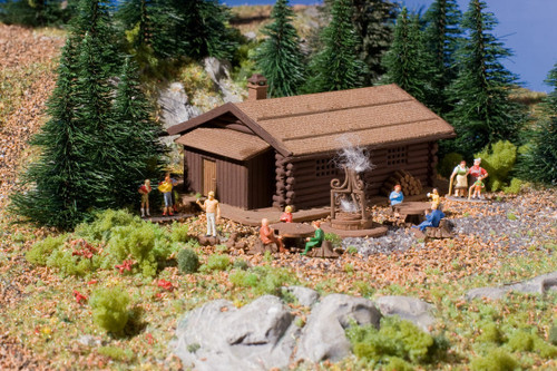 Vollmer Gmbh ~ N Scale ~ Log Cabin w/Barbecue Pit ~ 770-47727