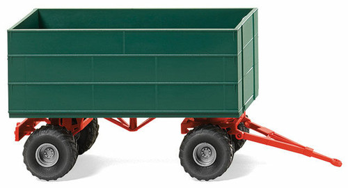 Wiking ~ HO Scale ~ High-Side Agricultural Trailer ~ Assembled ~ Green, Red ~ 781-38838