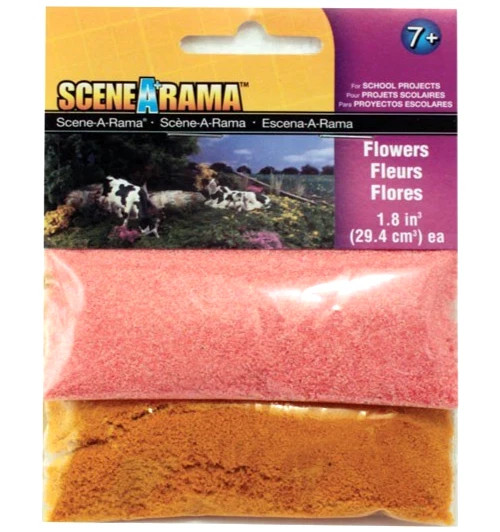 Woodland Scenics ~ Yellow & Pink Flowers ~ Scene-A-Rama ~ All Scale ~ SP4188