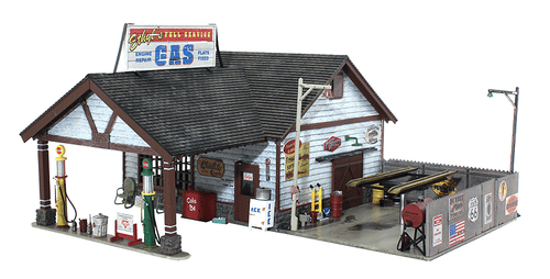 Woodland Scenics ~ O Scale ~ Ethyl's Gas & Service ~ Built-&-Ready Landmark Structures ~ Assembled ~ G5849