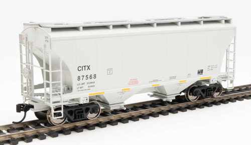 WalthersMainline ~ HO Scale ~ 39' Trinity 3281 2-Bay Covered Hopper ~ Ready to Run ~ CIT Group CITX #87568 ~ 910-7571