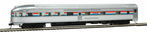 WalthersMainline ~ HO Scale ~ 85' Budd Observation ~ Ready To Run ~ Amtrak (Phase III; silver; Equal Red, White, Blue Stripes) ~ 910-30351