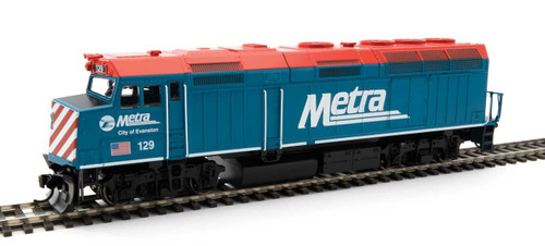 WalthersMainline ~ HO Scale ~ EMD F40PH ~ Standard DC ~ Chicago Metra #129 "City of Evanston" ~ 910-9473