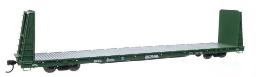 WalthersMainline ~ HO Scale ~ 68' Bulkhead Flatcar ~ Ready to Run ~ British Columbia #66584 ~ 910-50603
