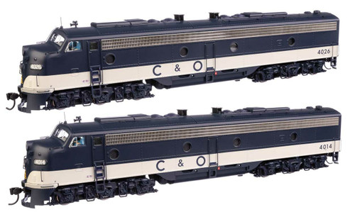 WalthersProto ~ HO Scale ~ EMD E8 A-A with LokSound 5 Sound & DCC ~ Chesapeake & Ohio #4014 & 4026 ~ 920-42911