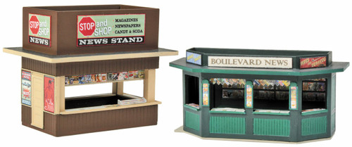 Walthers Cornerstone ~ HO Scale ~ Newsstands ~ Kit ~ package(2) ~ 933-3773