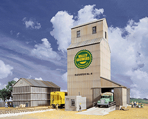 Walthers Cornerstone ~ HO Scale ~ Valley Growers Association Steel Grain Elevator ~ Kit ~ 933-3096