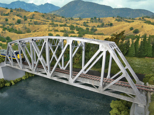 Walthers Cornerstone ~ HO Scale ~ Arched Pratt Truss Railroad Bridge ~ Single-Track ~ Kit ~ 23 x 3-1/16 x 5-1/4" 58.4 x 7.8 x 13.3cm ~ 933-4521