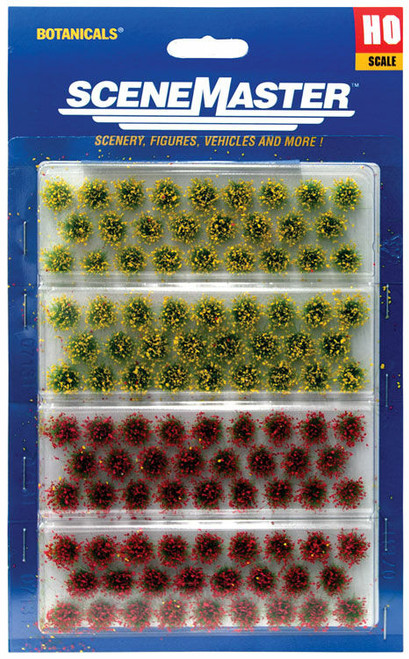 Walthers SceneMaster ~ HO Scale ~ Grass Tufts ~ package(104) ~ 1/4" 0.6cm Tall ~ Blooming Flowers ~ 949-1105