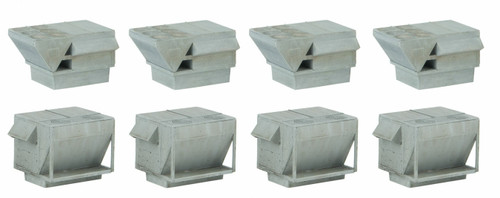 Walthers Cornerstone ~ HO Scale ~ HVAC Units ~ Kit ~ 4 Each of 2 Styles of Rooftop Air Conditioners ~ 933-4077