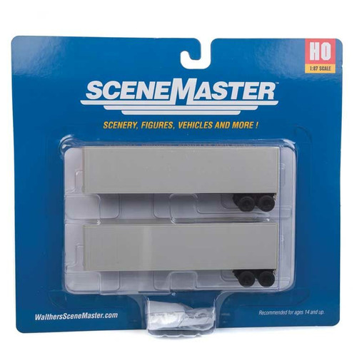 Walthers SceneMaster ~ HO Scale ~ 40' Trailmobile Trailer 2-Pack ~ Kit ~ Undecorated ~ 949-2500