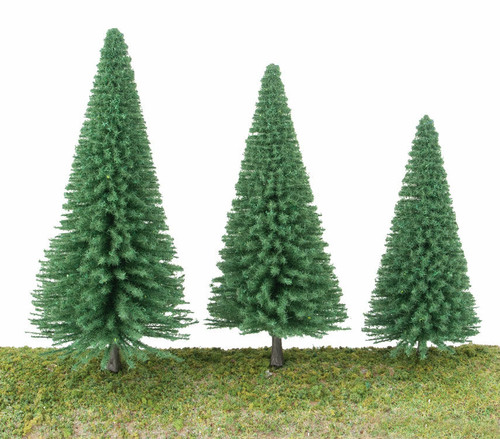 Walthers SceneMaster ~ Any Scale ~ Pine Trees ~ package(10) ~ 3-3/8 to 5-1/2" 8 to 14cm (Includes Pin Base) ~ 949-1180