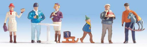 Walthers SceneMaster ~ HO Scale ~ Holiday Shoppers ~ package(6) ~ Wearing Winter Clothes ~ 949-6069