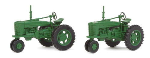 Walthers SceneMaster ~ HO Scale ~ Farm Tractor ~ 2-Pack ~ Assembled ~ Green ~ 949-4161