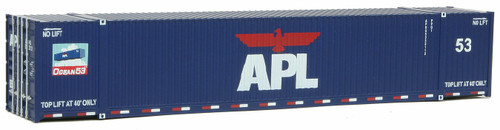 Walthers SceneMaster ~ HO Scale ~  53' Singamas Corrugated-Side Container ~ Ready to Run ~ American President Lines (blue, white, red; Lower Sill Stripes) ~ 949-8511